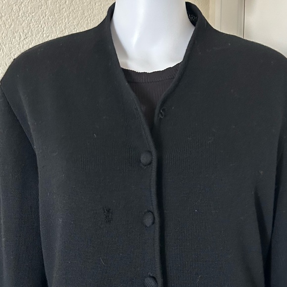Anne Klein II Long Wool Button Up Long Sleeve Cardigan Sweater Dress - Large - Picture 14 of 15